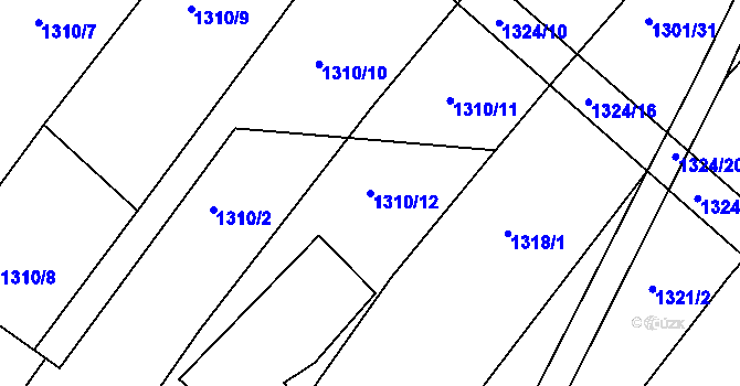 Parcela st. 1310/12 v KÚ Medlice, Katastrální mapa