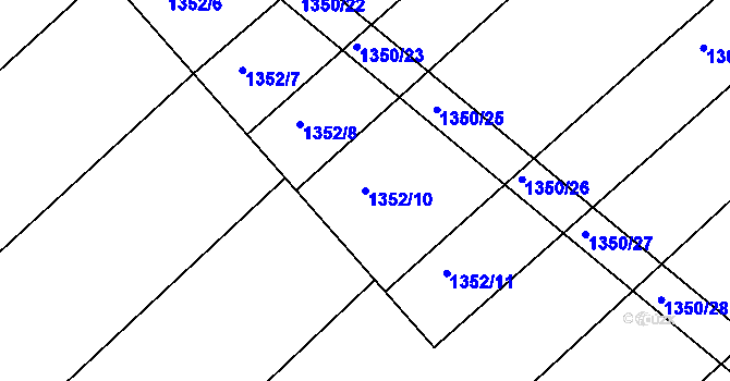Parcela st. 1352/10 v KÚ Medlice, Katastrální mapa