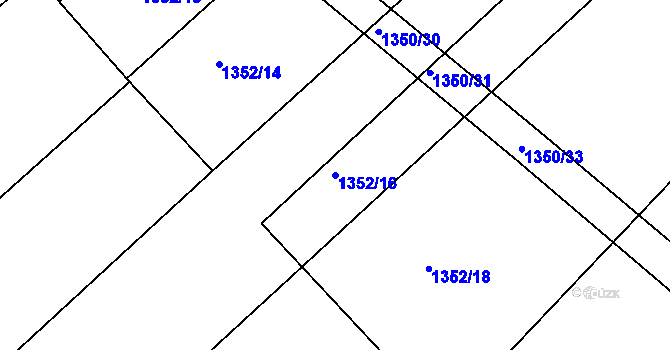 Parcela st. 1352/16 v KÚ Medlice, Katastrální mapa