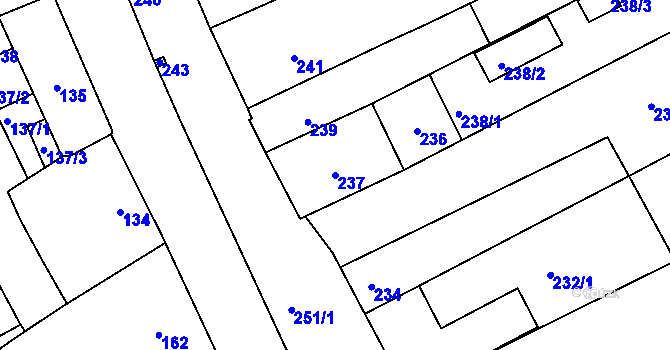 Parcela st. 237 v KÚ Medlov, Katastrální mapa