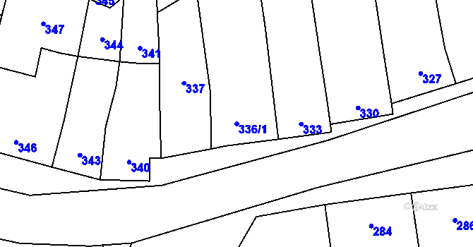 Parcela st. 336/1 v KÚ Medlov, Katastrální mapa