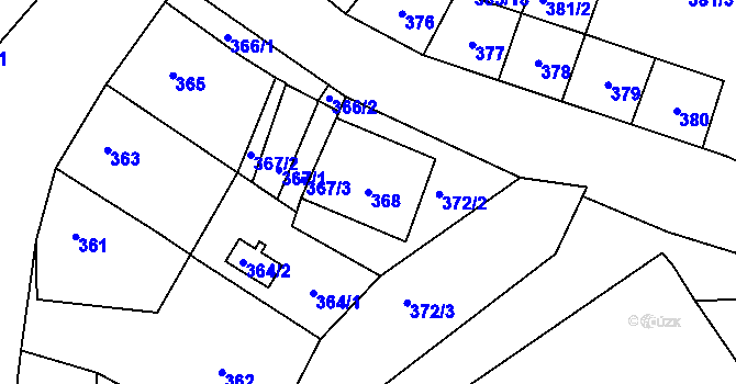 Parcela st. 368 v KÚ Medlov, Katastrální mapa