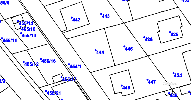 Parcela st. 444 v KÚ Medlov, Katastrální mapa