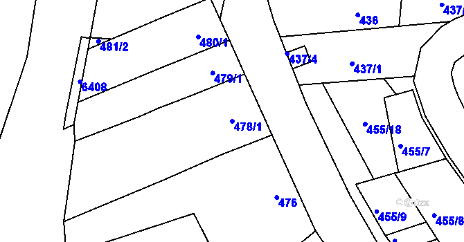 Parcela st. 478/1 v KÚ Medlov, Katastrální mapa