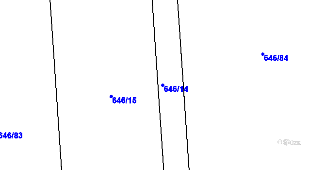 Parcela st. 646/14 v KÚ Medlov, Katastrální mapa
