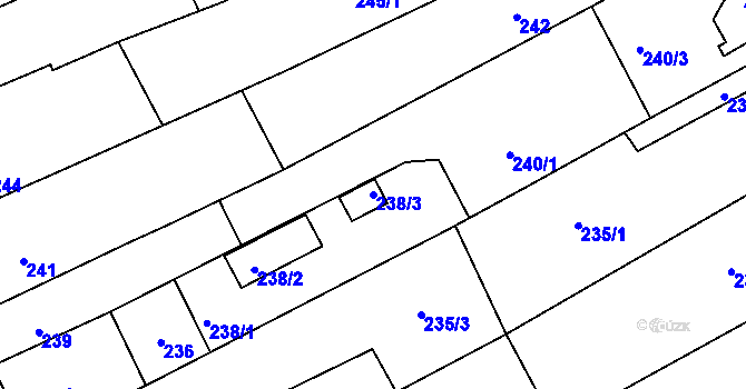 Parcela st. 238/3 v KÚ Medlov, Katastrální mapa