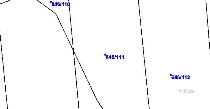 Parcela st. 646/111 v KÚ Medlov, Katastrální mapa