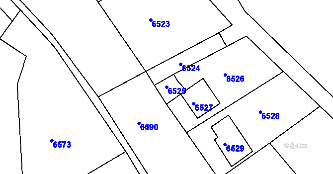 Parcela st. 6525 v KÚ Medlov, Katastrální mapa