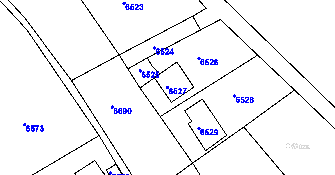 Parcela st. 6527 v KÚ Medlov, Katastrální mapa