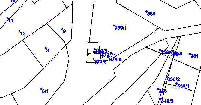 Parcela st. 373/7 v KÚ Medlov, Katastrální mapa