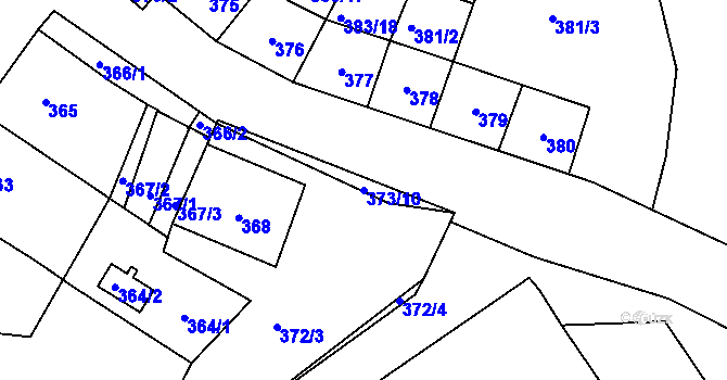 Parcela st. 373/10 v KÚ Medlov, Katastrální mapa