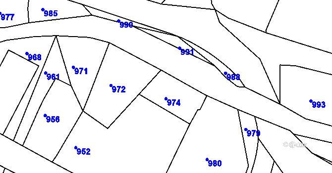 Parcela st. 59 v KÚ Medlov u Uničova, Katastrální mapa
