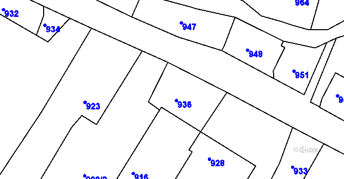 Parcela st. 82/5 v KÚ Medlov u Uničova, Katastrální mapa