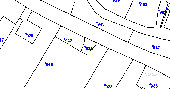 Parcela st. 96/4 v KÚ Medlov u Uničova, Katastrální mapa