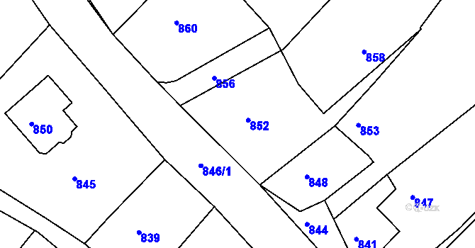 Parcela st. 275 v KÚ Medlov u Uničova, Katastrální mapa