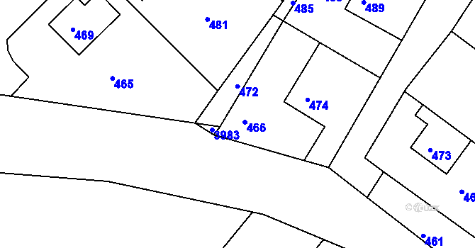 Parcela st. 380/8 v KÚ Medlov u Uničova, Katastrální mapa