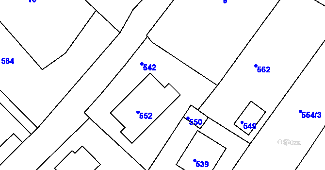 Parcela st. 407/1 v KÚ Medlov u Uničova, Katastrální mapa