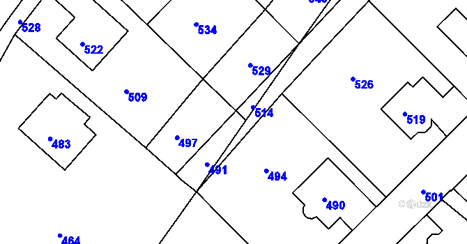 Parcela st. 411/5 v KÚ Medlov u Uničova, Katastrální mapa