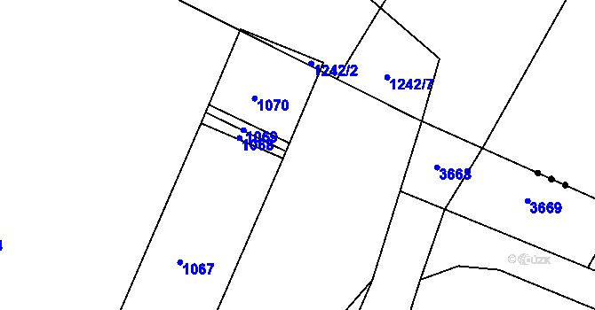 Parcela st. 681/10 v KÚ Medlov u Uničova, Katastrální mapa