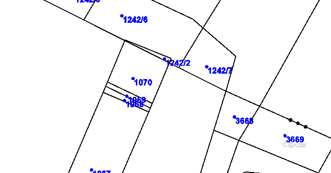 Parcela st. 681/12 v KÚ Medlov u Uničova, Katastrální mapa