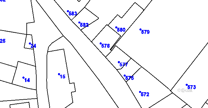 Parcela st. 3157/39 v KÚ Medlov u Uničova, Katastrální mapa