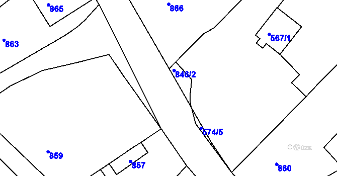 Parcela st. 3157/40 v KÚ Medlov u Uničova, Katastrální mapa