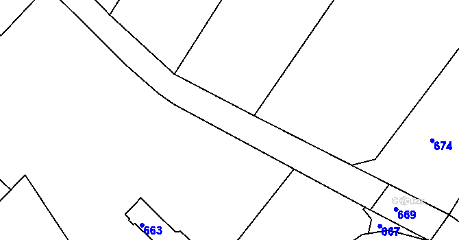 Parcela st. 851/14 v KÚ Medlov u Uničova, Katastrální mapa