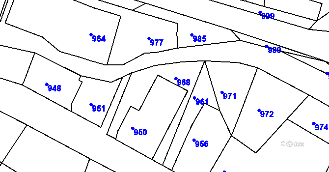 Parcela st. 74/1 v KÚ Medlov u Uničova, Katastrální mapa