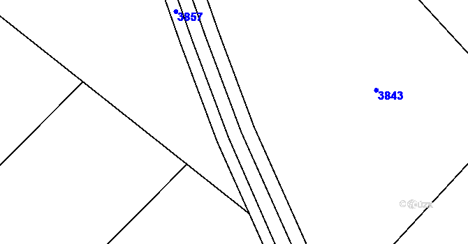Parcela st. 877/3 v KÚ Medlov u Uničova, Katastrální mapa