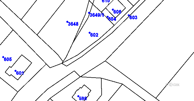 Parcela st. 3237/3 v KÚ Medlov u Uničova, Katastrální mapa