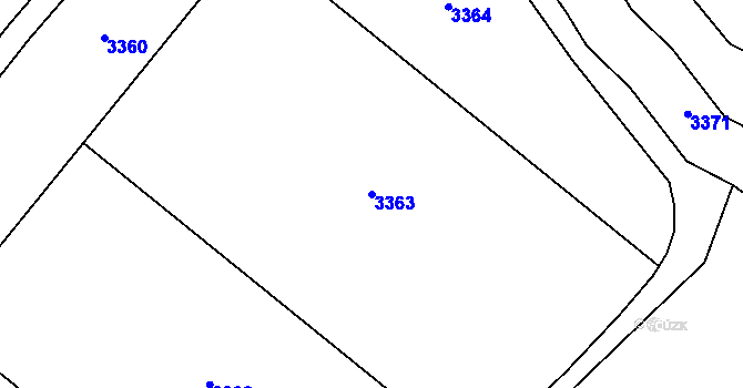 Parcela st. 3363 v KÚ Medlov u Uničova, Katastrální mapa