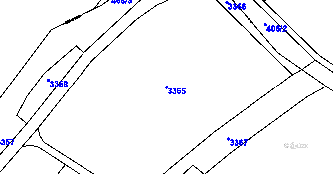 Parcela st. 3365 v KÚ Medlov u Uničova, Katastrální mapa