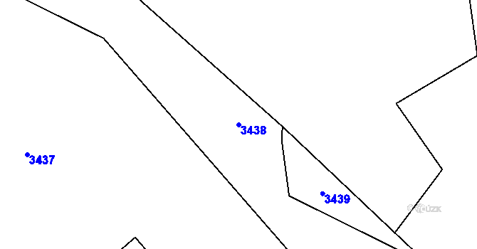 Parcela st. 3438 v KÚ Medlov u Uničova, Katastrální mapa