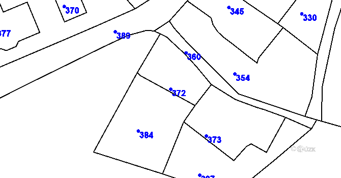 Parcela st. 372 v KÚ Medlov u Uničova, Katastrální mapa