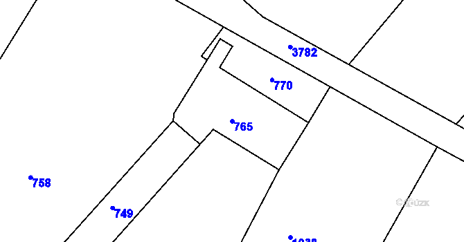 Parcela st. 765 v KÚ Medlov u Uničova, Katastrální mapa
