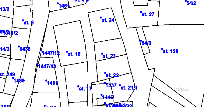 Parcela st. 23 v KÚ Medlovice u Uherského Hradiště, Katastrální mapa