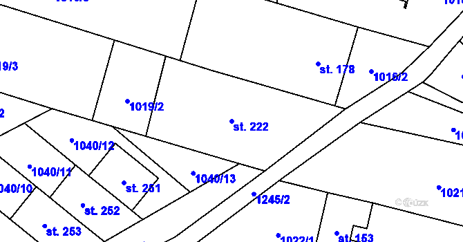 Parcela st. 222 v KÚ Medlovice u Uherského Hradiště, Katastrální mapa