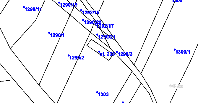 Parcela st. 238 v KÚ Medlovice u Uherského Hradiště, Katastrální mapa