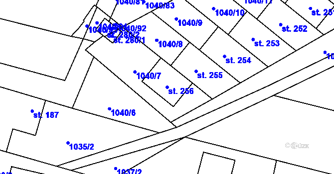 Parcela st. 256 v KÚ Medlovice u Uherského Hradiště, Katastrální mapa
