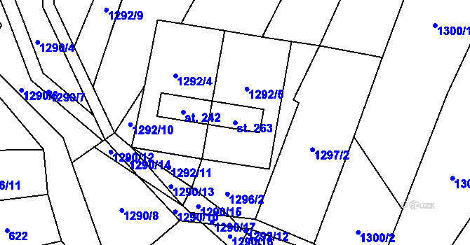 Parcela st. 263 v KÚ Medlovice u Uherského Hradiště, Katastrální mapa