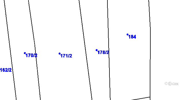 Parcela st. 178/2 v KÚ Medlovice u Uherského Hradiště, Katastrální mapa