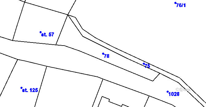 Parcela st. 78 v KÚ Medvědice, Katastrální mapa