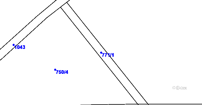 Parcela st. 771/1 v KÚ Medvědice, Katastrální mapa