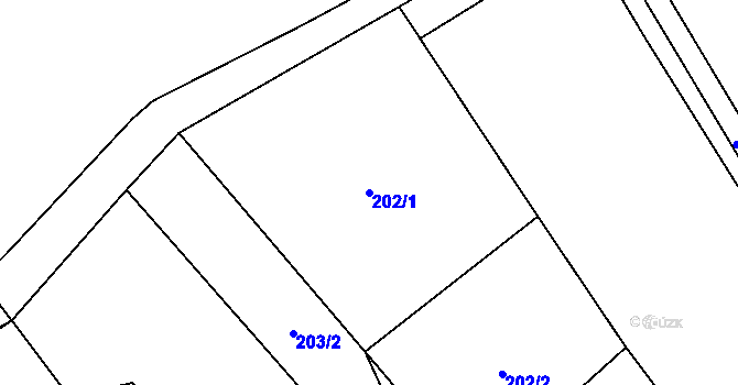 Parcela st. 202/1 v KÚ Mrsklesy, Katastrální mapa