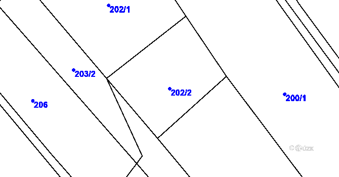 Parcela st. 202/2 v KÚ Mrsklesy, Katastrální mapa