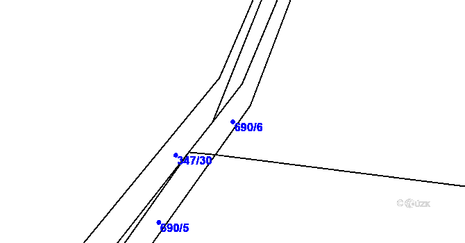Parcela st. 690/6 v KÚ Mrsklesy, Katastrální mapa