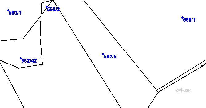 Parcela st. 562/5 v KÚ Měchnov, Katastrální mapa