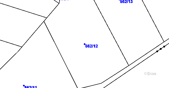 Parcela st. 562/12 v KÚ Měchnov, Katastrální mapa