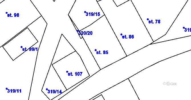 Parcela st. 85 v KÚ Měcholupy u Blovic, Katastrální mapa