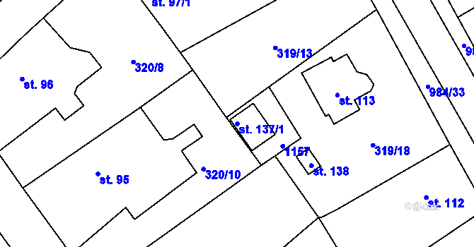 Parcela st. 137/1 v KÚ Měcholupy u Blovic, Katastrální mapa